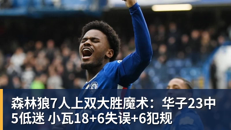 森林狼7人上双大胜魔术：华子23中5低迷 小瓦18+6失误+6犯规